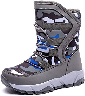 BODATU Boys Snow Boots Outdoor Waterproof Winter Kids Shoes