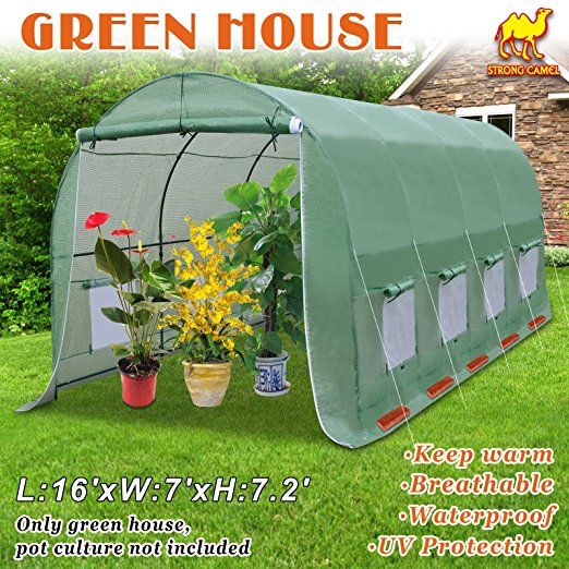 Strong Camel Hot Green House 16' X 7' X 7' H Larger Walk In Outdoor Plant Greenhouse