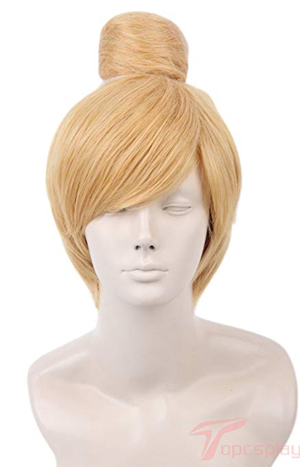 Women's Fiber Short Straight Cosplay Costume Wig Party Hair Gold Blonde