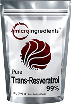 Micro Ingredients Pure Trans Resveratrol Powder - Powerful Antioxidant for Heart & Skin (30g / 1.06 oz)