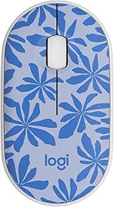 Logitech M340 Wireless Mouse with Limited Edition Prints, USB Receiver and Silent Clicks, Portable Wireless Mouse for Laptop, PC, Windows, Chrome, Surface – Blue Floral