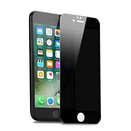 Yunqin Privacy Screen Protector Compatible with iPhone 6 Plus/iPhone 6s Plus, Anti Spy Screen Protector iPhone 6s Plus, Yunqin Privacy Tempered Glass, 3D Full Coverage. (Black)