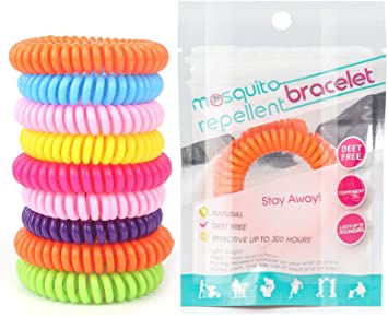 20 Pack Mosquito Bracelets, DEET-Free Waterproof Mosquito Bands, 20 Individually Packed Bands