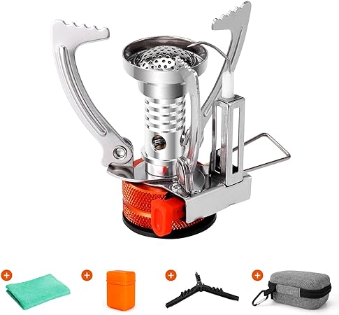 Odoland 3000W Portable Camping Stove Backpacking Stove with Piezo Ignition Mini Camp Stove Backpacking for Outdoor Cooking Camping Hiking