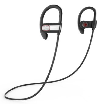 Wireless Sport Bluetooth Headphones, Honstek H9 Bluetooth 4.1 Stereo Handfree Exercise/Running/Sports & Gym Headset Earphones Earbuds with Microphone for Apple IOS Android Smartphone Tablets (Silver)