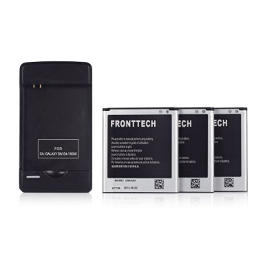 FrontTech Battery Charger For Samsung Galaxy S4 i9500 M919 L720 I337 I537 (3batteries 1charger)