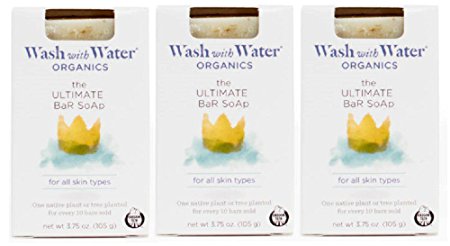 Wash with Water All Natural Organic Skin Care: Certified Organic   Cruelty Free Ultimate Bar Soap for Eczema   Sensitive Skin - Organic Dill Weed Scented, 3 count