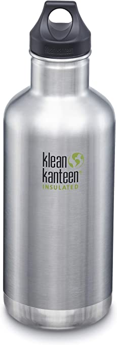 Klean Kanteen Classic Stainless Steel Double Wall Insulated Water Bottle with Loop Cap