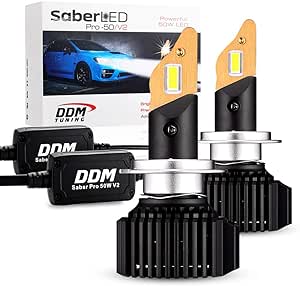 DDM Tuning Saber 50W Pro V2 LED Kit, 11000LM, 6000K, Pair,-FBA (H7)