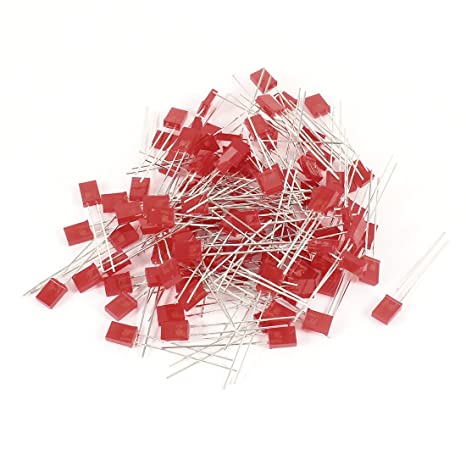 uxcell a14050500ux0192 Rectangle Diffused LED Lamp Bulb, 100 Piece, 2 mm x 5 mm x 7 mm, Red