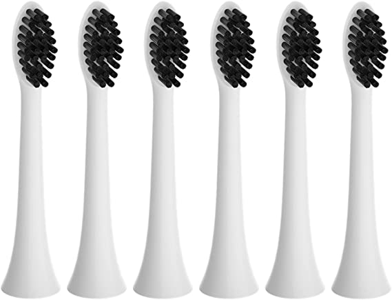 Pursonic Replacement Toothbrush Heads Charcoal Infused Bristles Compatible with Sonicare Electric Toothbrush 6 Pack