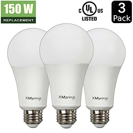 A21 LED Light Bulb 20W ( 150W Equivalent ), 2200 Lumens 2700K Soft White ( Comfortable Warm White ), E26 Medium Screw Base, UL listed, XMprimo - 3 Pack