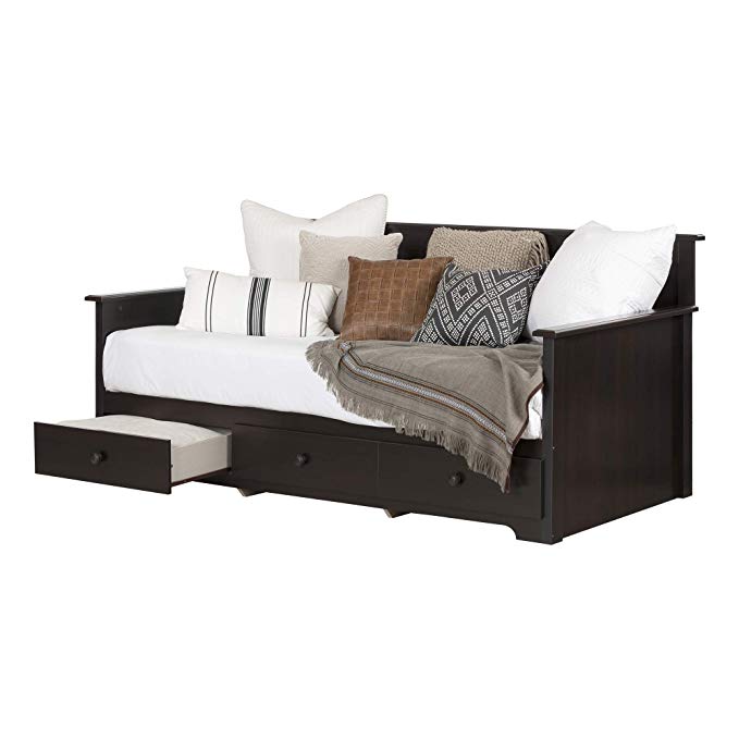 South Shore Daybed with 3 Storage Drawers, Chocolate, 39",