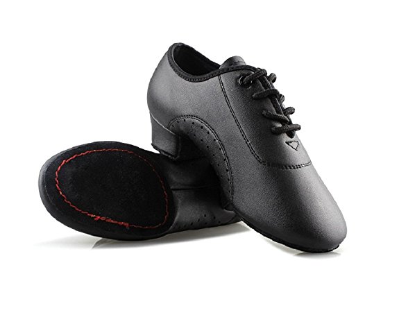 Gogodance Kid's/Toddler Dance Shoes Little Boy's Dance Leather Sneakers for Latin Ballroom Tango Modern