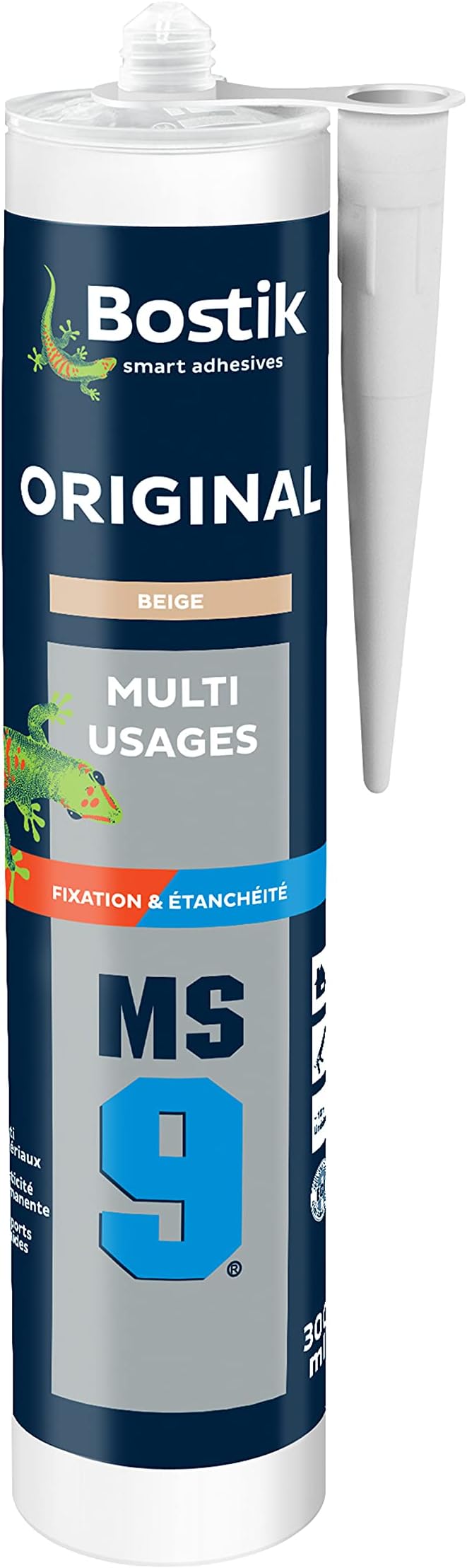 Bostik MS9 ORIGINAL – Mastic Multi Usages pour Jointer et Coller – Intérieur et Extérieur – Beige – Cartouche de 300ml