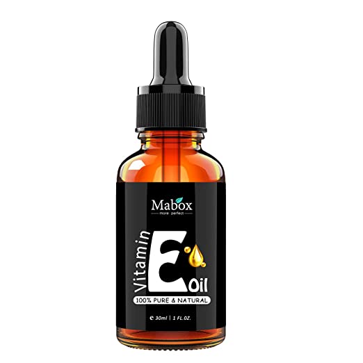 Mabox Vitamin E Oil - 100% Organic Pure Natural - 15,000/30,000 IU - Reduces Wrinkles & Fade Dark Spots. For Skin,Hair, Nails (1 Fl Oz, 30 ml)
