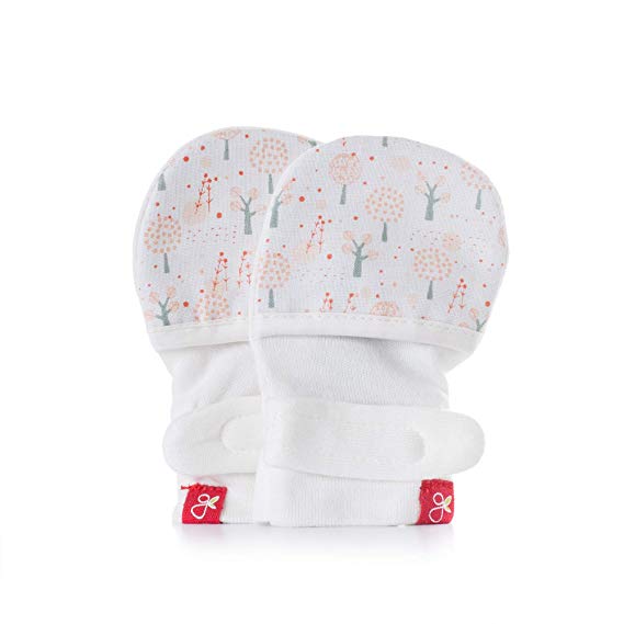 goumikids - goumimitts, Scratch Free Baby Mittens, Organic Soft Stay On Unisex Mittens, Stops Scratches and Prevents Germs