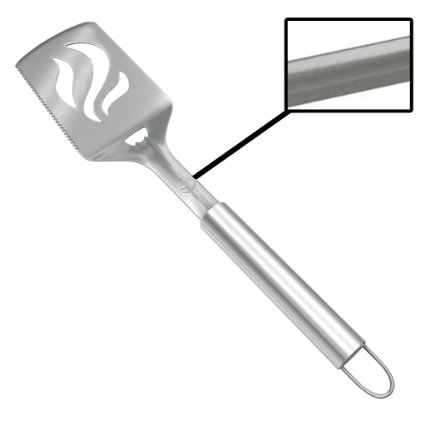 Barbecue Spatula With Bottle Opener - HEAVY DUTY 20% THICKER STAINLESS STEEL - Wide Metal Grilling Turner for Burgers Steak & Fish - Large BBQ Grill Handle - Best Cooking Utensils & Accessories