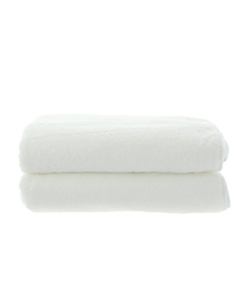 Plush Microfiber MojaFiber Luxury Bath Towel | Maximum Softness and Absorbency | Eco-Friendly (27" x 47") Set of 2 - White