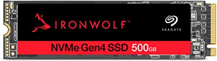 Seagate IronWolf 525 SSD 500GB NAS Internal Solid State Drive - SATA M.2, PCIe Gen 4 speeds up to 5000MB/s, 1.8M Hours MTBF, 0.7 DWPD, with Rescue Services (ZP500NM30002)