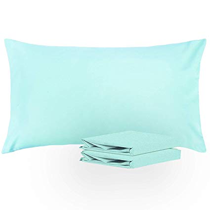 NTBAY King Pillowcases, Set of 2, 100% Brushed Microfiber, Soft and Cozy, Wrinkle, Fade, Stain Resistant (Light Blue, King)