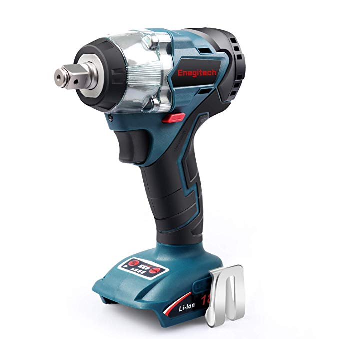 Enegitech 18V Cordless Impact Wrench Brushless, 4 Rev 1/2” Automatic Power Tool for Car Tyre, Compatible with Makita 18 volt Lithium-Ion Battery(Tool Only)