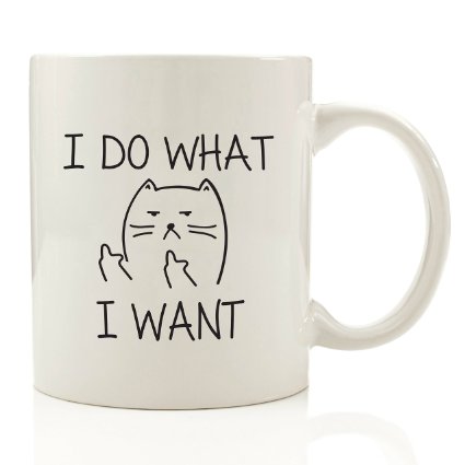 I Do What I Want Funny Coffee Mug - Perfect Mothers Day Gift For Mom - Unique Birthday Gifts For Men or Women Him or Her - Cool Present Idea For Coworkers Dad Son Daughter Husband or Wife