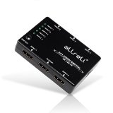 aLLreLi 4Kx2K Ultra HD 5 Ports HDMI Switch w IR Wireless Remote Support 3D 4K30Hz - Premium Intelligent High Speed Gold Plated Splitter for All HDMI Devices Xbox 360  One PS3  PS4 Laptop and HDTV etc