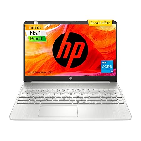 HP Laptop 15s, 12th Gen Intel Core i5-1235U, 15.6-inch (39.6 cm), FHD, 16GB DDR4, 512GB SSD, Intel UHD Graphics, Backlit KB, Thin & Light, Dual Speakers (Win 11, MSO 2021, Silver, 1.6 kg), fr5011TU