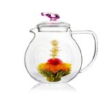 Tea Beyond Glass Teapot with infuser PINK Love 32 oz 1000ml Non drip iced tea pitcher blooming tea loose leaf teapot