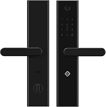 PINEWORLD WiFi and Bluetooth Smart Door Lock, L5 Electronic Keyless Entry Door Mortise Lock,RFID Cards  App Remotely and Apartment Manage for Door Lock Security, Handle Reversible(Backset-2 3/8'')