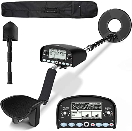 sakobs Professional Metal Detector with Upgraded DSP Chip & 4 Smart Modes (DISC & All Metal & Auto-Notch & Notch), Accurate Waterproof Metal Detectors for Adults with 10 Inch Wide Search Coil