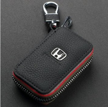 Amooca Car Smart Key Chain Leather Holder Cover Case Fob Remote For Honda