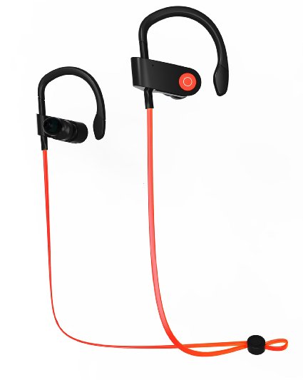 Bluetooth Headphones Maxtronicreg Wireless Sport MTR V41 Earbuds Voice Control Mini Lightweight Wireless Stereo Running Gym Exercise Headphones With Mic Microphone Red Headsets