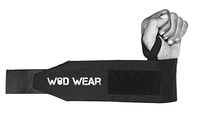 WOD Wear Wrist Wraps with Thumb Loop (Thick) by Great Wrist Supports for Cross Training, Weightlifing, Powerlifting, Bodybuilding, Olympic Weightlifting - One Size Fits All
