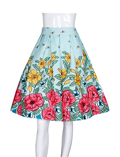 ADAMARIS Ladies' Classic Summer Vintage Floral Printed Skirts
