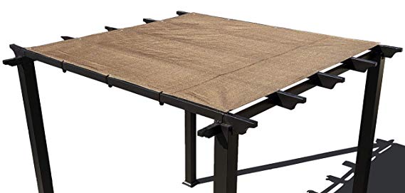 ALION HOME Pergola Shade Cover Sunblock Patio Canopy HDPE Permeable Cloth with Grommets (10' x 26', Walnut)