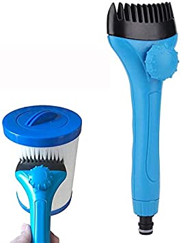 ALLOMN Pool Brush for Intex Pool Filter, Adjustable Pool Spa Filter Cartridge Cleaner, (Pool Brush 2pcs Pool Filter Replacement) for Swimming Pool Filter Cleaning Parts