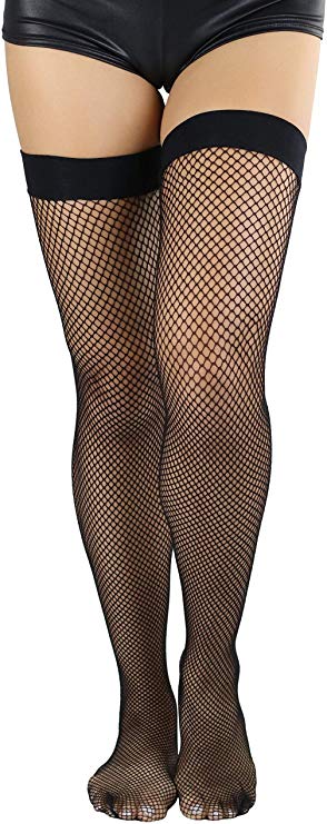 ToBeInStyle Women's Nylon Fishnet Thigh Highs