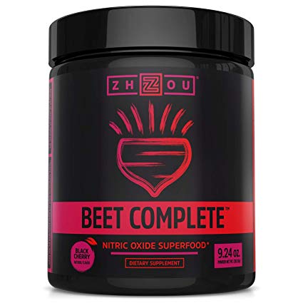 Beet Complete, Nitric Oxide Superfood Powder Preworkout Formulated to Boost Performance & Heart Health - 9.24 oz Beetroot Powder with Black Cherry Flavor
