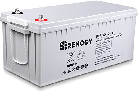 Renogy Deep Cycle AGM Battery 12 Volt 200Ah for RV, Solar, Marine, and Off-Grid Applications