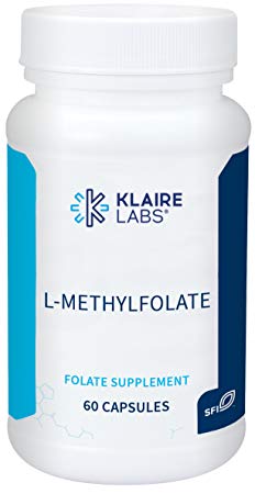 Klaire Labs L-Methylfolate - Highly Bioavailable, Non-GMO & Hypoallergenic 1000mcg (1 mg) Metafolin L-5-MTHF (60 Capsules)