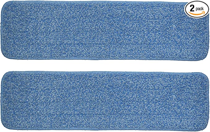 Nine Forty 36 Inch Microfiber Wet or Dry Flat Hardwood Floor Dust Mop Head Refill | Replacement Pads | Washable Industrial Commercial Supplies (2 Pack)