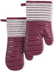 KitchenAid Albany Oven Mitt 2-Pack Set, Beet, 7"x13"