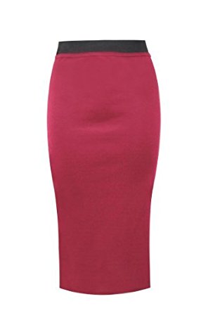 CANDY FLOSS LADIES STRETCH BODYCON MIDI PENCIL SKIRT SIZES 8 TO 22