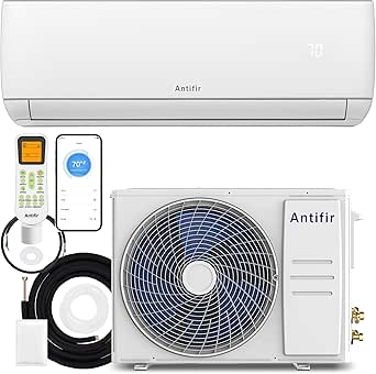 Mini Split Air Conditioner & Heater,9000 BTU Wifi Enabled 115V, 19 SEER2,Mini Splits Heating and Cooling,Wall Mount Ductless Inverter System, Compatible with Alexa, with Installation Kit