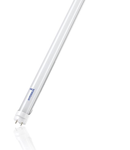 T8 T10 T12 LED Light Tube 4FT, Hyperikon, Dual-End Powered, Works with and without T8 ballast, 18W (40W equivalent), 5000K (Crystal White Glow), Frosted Cover, UL-listed and DLC-qualified
