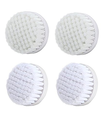 Facial Brush Replacement Heads - Sensitive Skin Face Brush and Microdermabrasion Face Brush Replacement Heads for the Perfect Skin Brushing - Set of 4