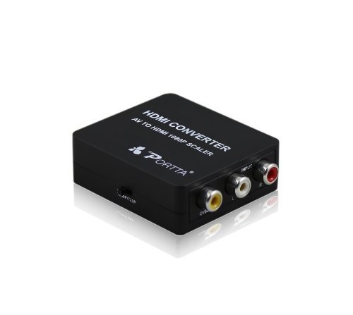 Portta PETCHP Mini AV Composite VideoAudio RCA CVSB to HDMI Converter Upscaler supports HDTV High-definition 720p 1080p VHS VCR DVD and many more devices - NotforWindows10