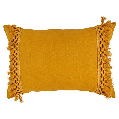 Rivet Modern Throw Pillow, 18" x 12", Mustard